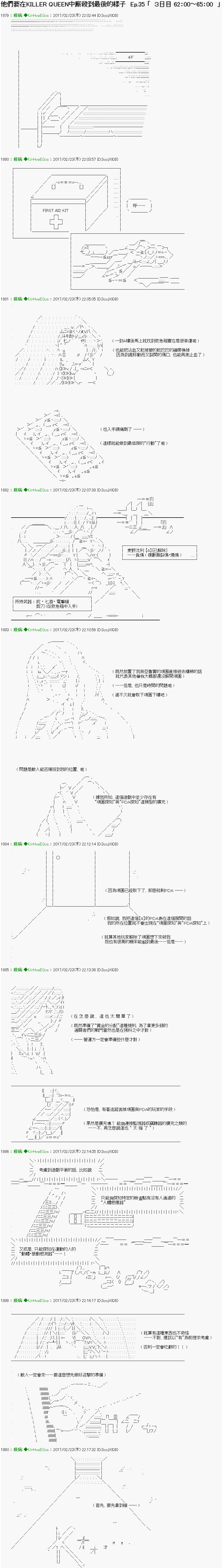他们要在KILLER QUEEN中厮杀到最后的样子 第35话  Ep.35 「　３日目 62：00～65：00　」 第1页